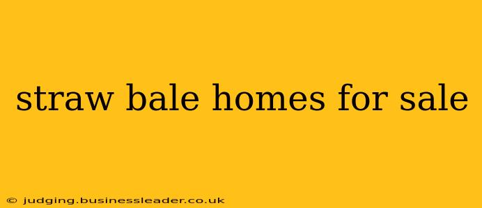 straw bale homes for sale