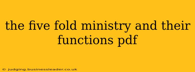 the five fold ministry and their functions pdf