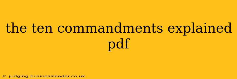 the ten commandments explained pdf