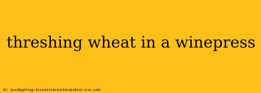 threshing wheat in a winepress