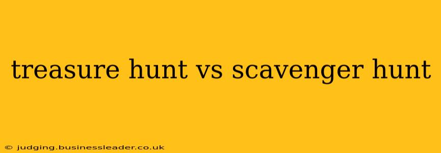 treasure hunt vs scavenger hunt