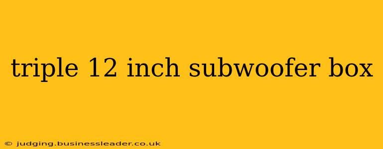 triple 12 inch subwoofer box