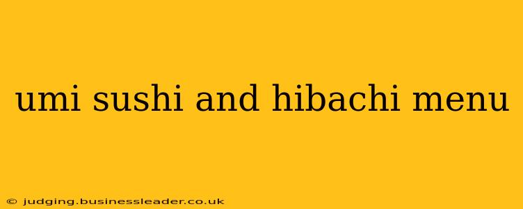 umi sushi and hibachi menu
