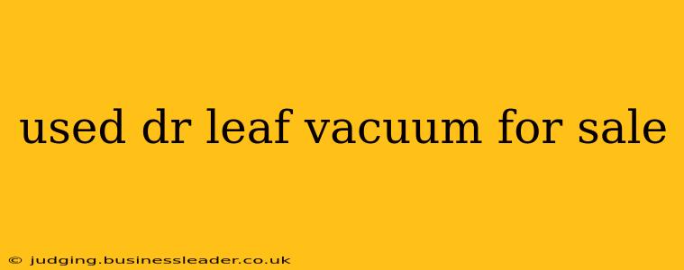 used dr leaf vacuum for sale