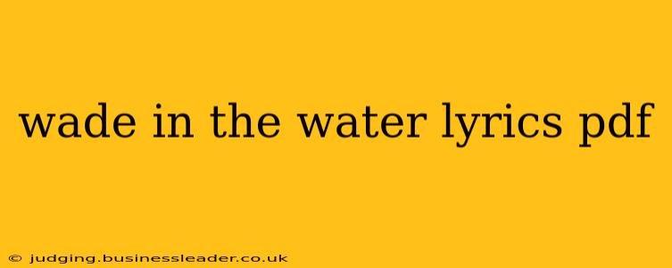 wade in the water lyrics pdf
