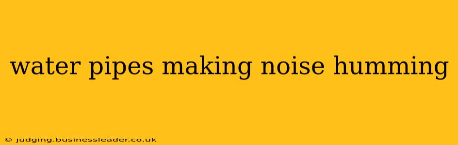 water pipes making noise humming