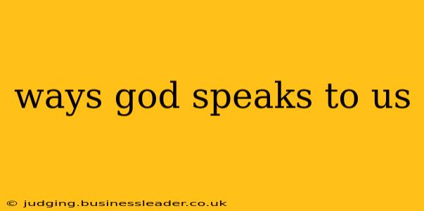 ways god speaks to us