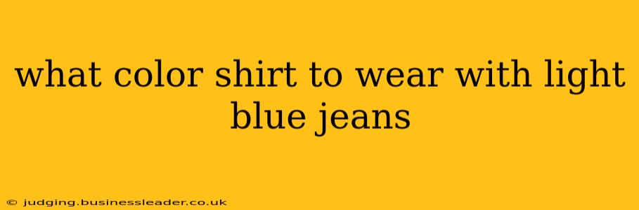 what color shirt to wear with light blue jeans