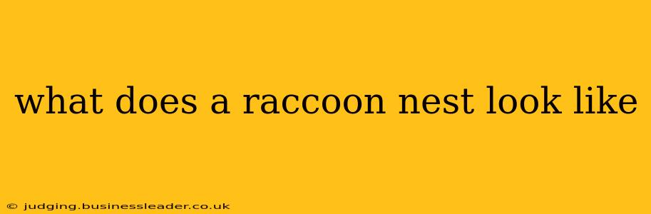 what does a raccoon nest look like
