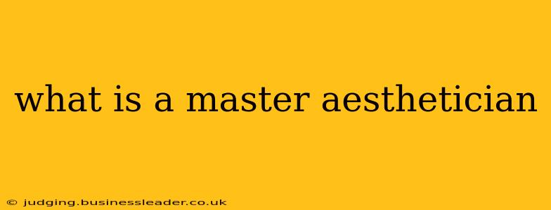 what is a master aesthetician