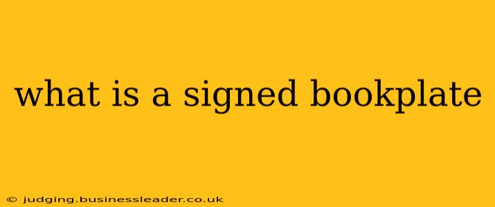 what is a signed bookplate