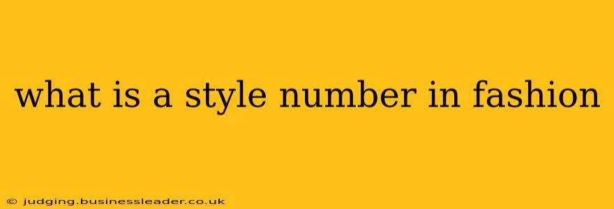 what is a style number in fashion
