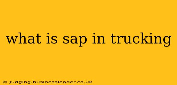 what is sap in trucking