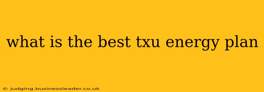 what is the best txu energy plan