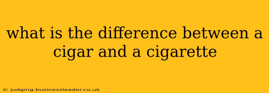 what is the difference between a cigar and a cigarette