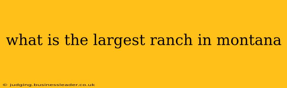 what is the largest ranch in montana