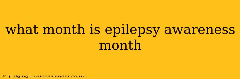 what month is epilepsy awareness month