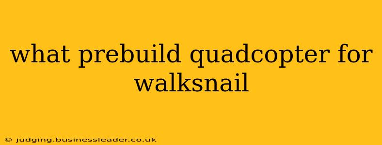what prebuild quadcopter for walksnail