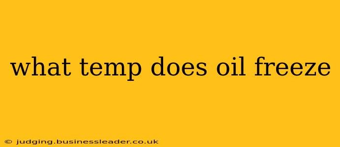 what temp does oil freeze