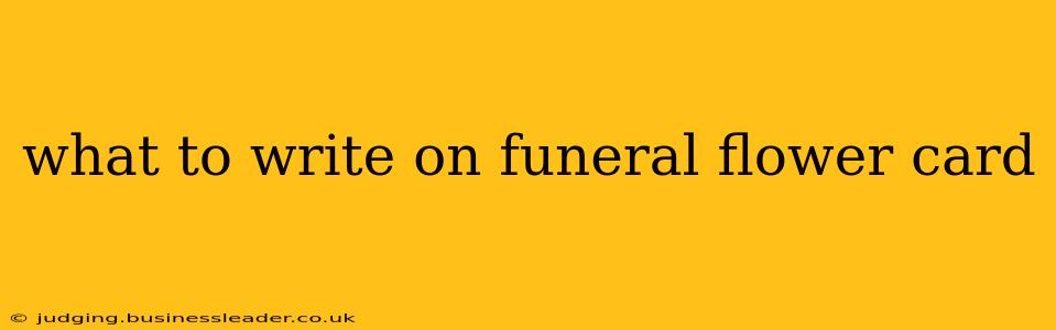 what to write on funeral flower card