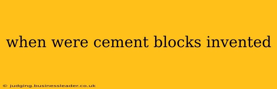 when were cement blocks invented
