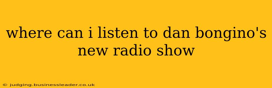 where can i listen to dan bongino's new radio show