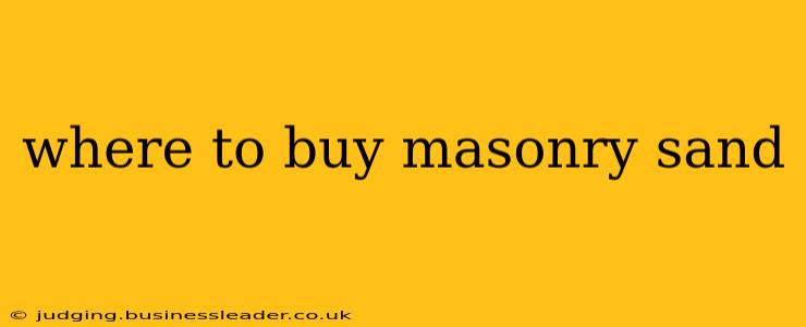 where to buy masonry sand