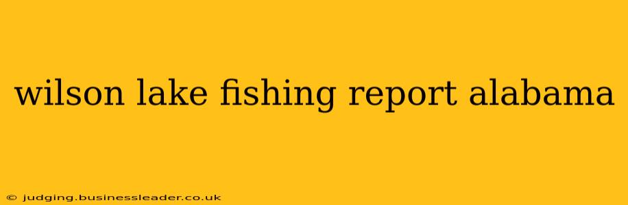 wilson lake fishing report alabama