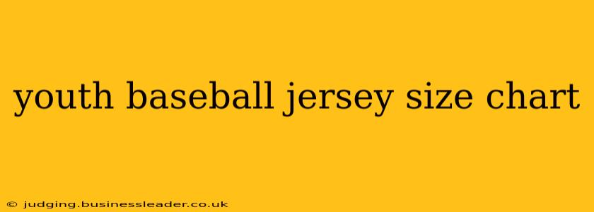youth baseball jersey size chart