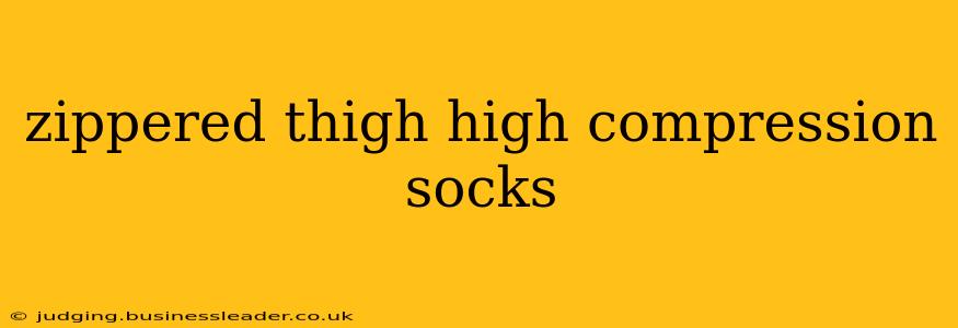zippered thigh high compression socks